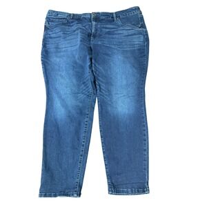 Terra & Sky Women's 24W Skinny High Rise Jeans Blue Denim Stretch Casual